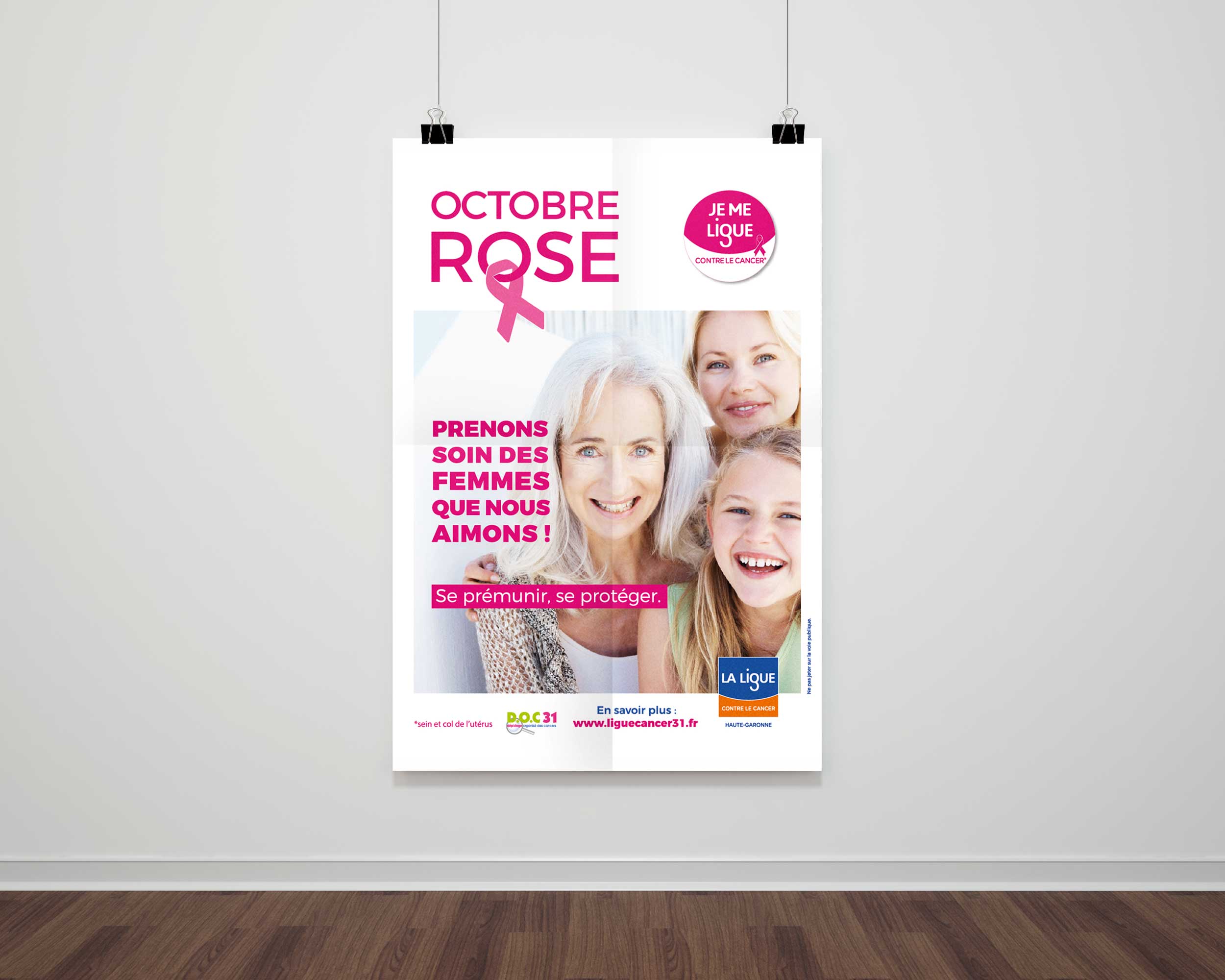 Affiche Campagne octobre rose Ligue contre le cancer